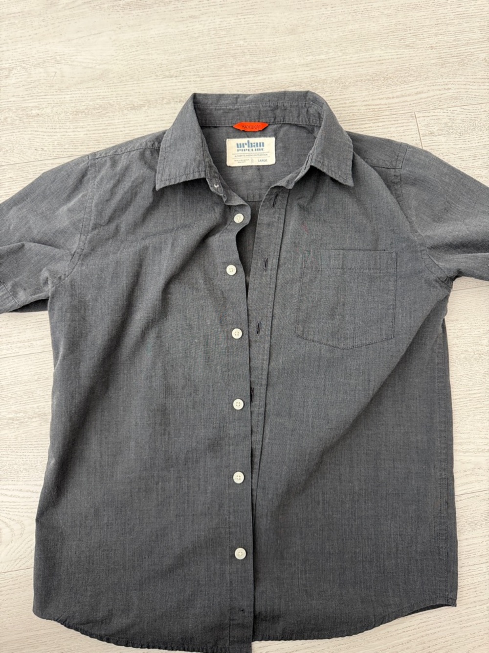 urban pipeline boys Dark Gray Short-Sleeve Button-Down Shirt